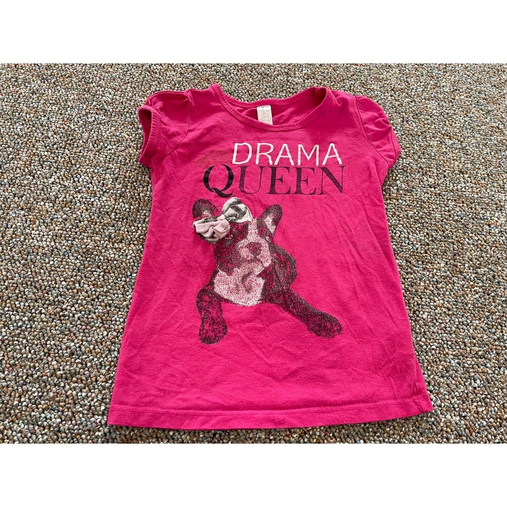 Beautees Girls Drama Queen Dog T-Shirt 6X